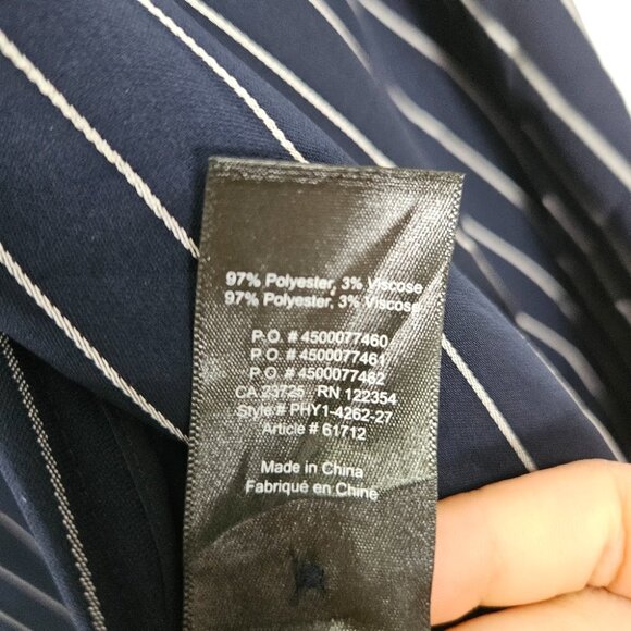 Aritzia Babaton New Kahlo Robe Sz XS Jacket Duster Pinstripe Navy Blue Corporate - Picture 11 of 15